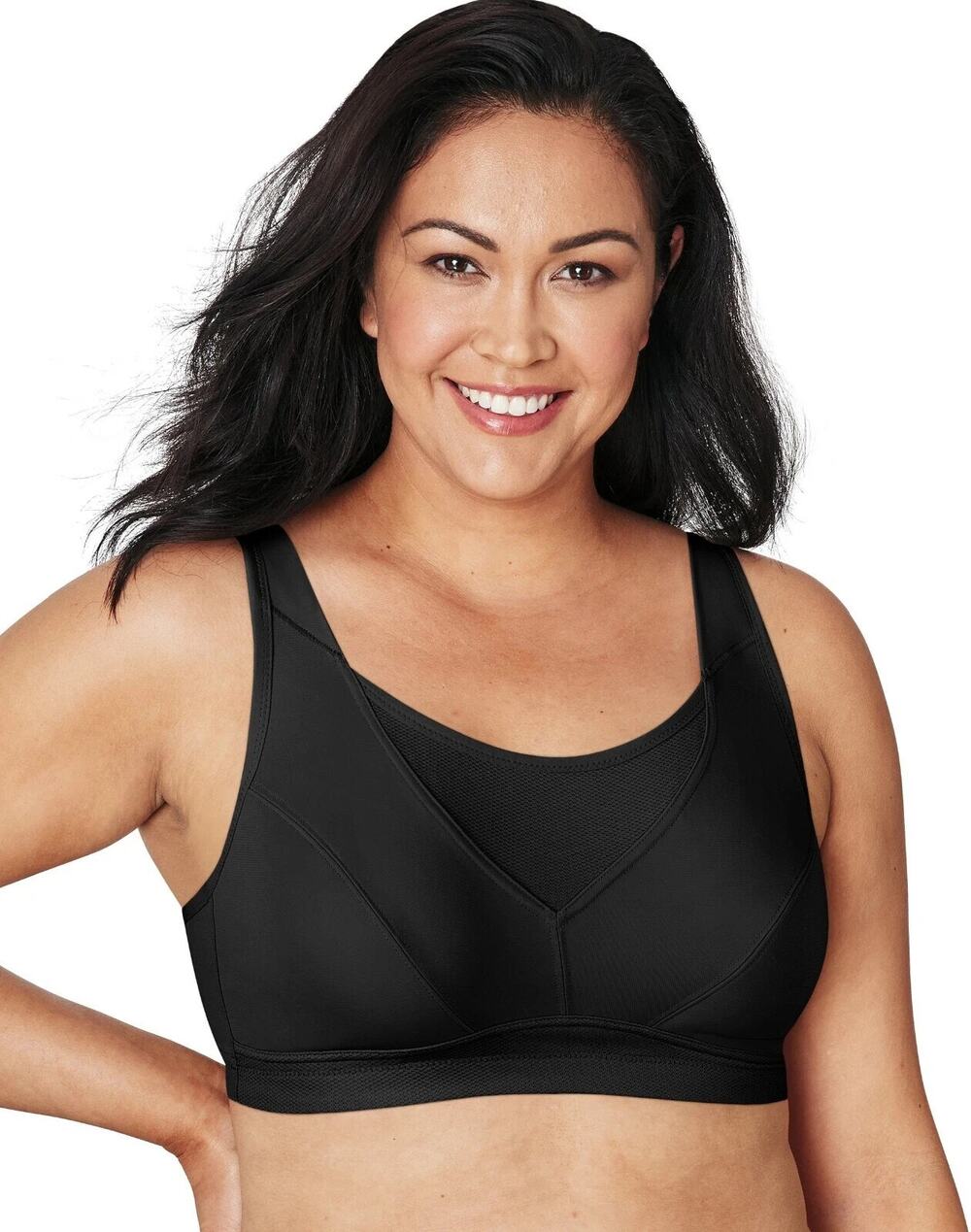 Playtex Women's Secrets Bounce Control Wireless Bra - Black - SZ 44D